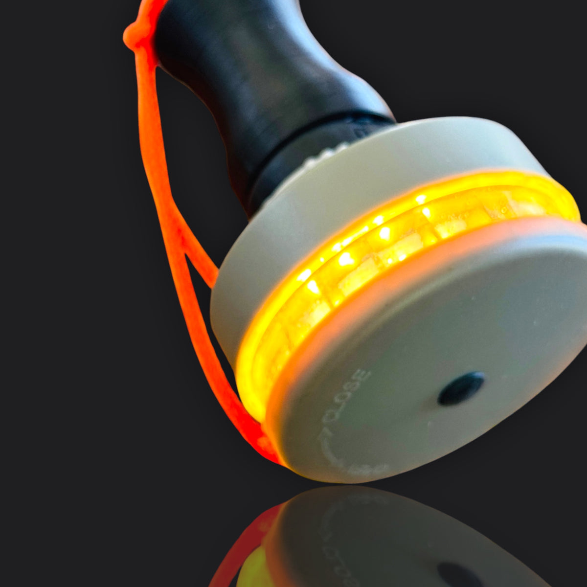 Close-up of illuminated all-round light