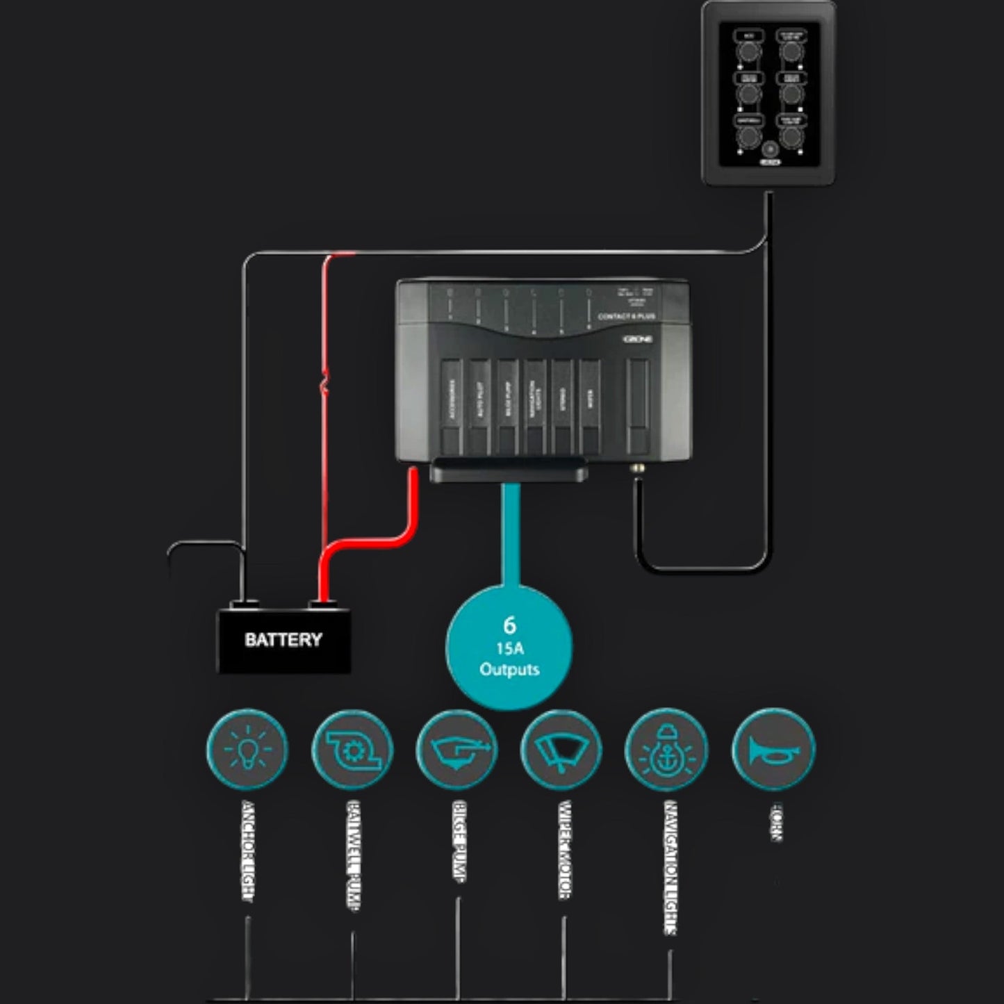 CZONE 6 WAY WATERPROOF KEYPAD - Anchorman