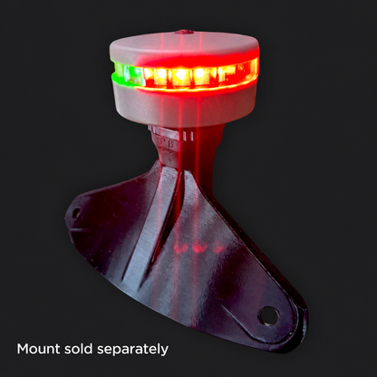 Portable bi-colour navigation light shown on a mount. Mount sold separately.